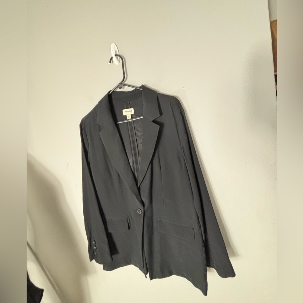 Open Edit Relaxed Fit Black Button Closure Long S… - image 2